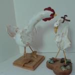 Chicken & Duck -  carved, sculpted, painted 