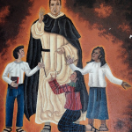 mural of Francisco Foll OP at schol